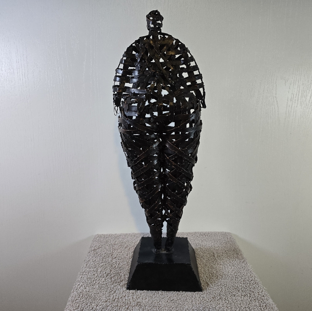 Vintage Mid Centurypalecek Brutalist Metal Strip Sculpture - Picture 7 of 13